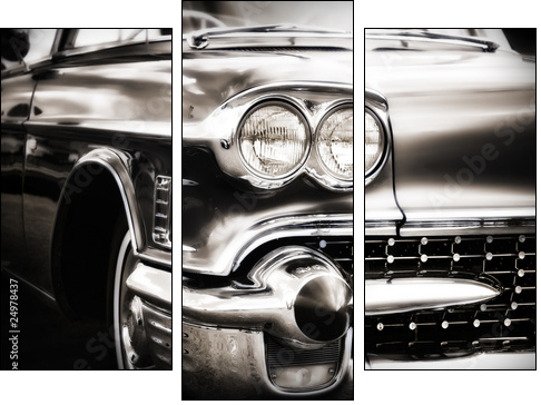 Chromowany klasyk – retro samochód
 - Obraz trzyczęściowy, Tryptyk