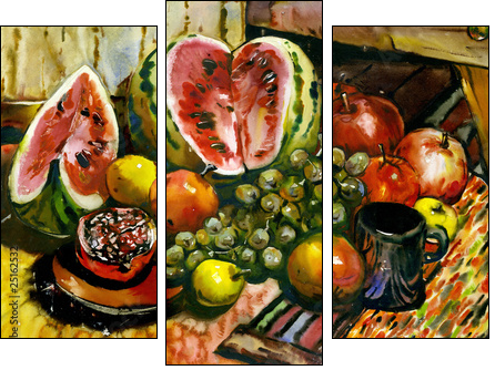Fruit still-life  - Obraz trzyczęściowy, Tryptyk