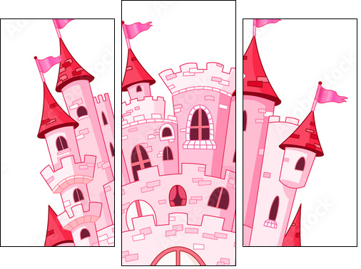 Różowy zamek dla małej księżniczki
 - Obraz trzyczęściowy, Tryptyk