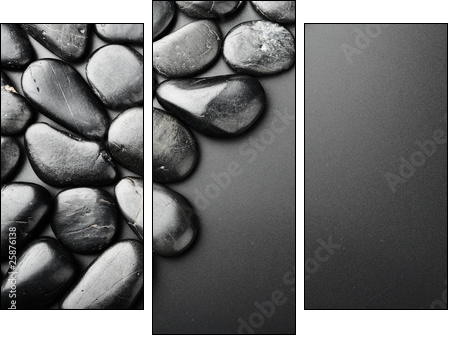 Lśniące czernią kamienie – minimalizm na maxi połysk
 - Obraz trzyczęściowy, Tryptyk