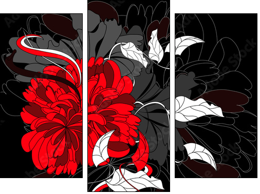 Czerwony kwiat – współczesna grafika
 - Obraz trzyczęściowy, Tryptyk