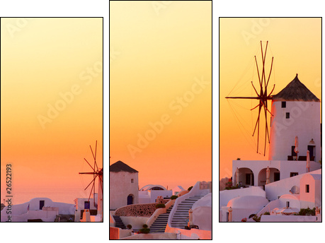 Santorini – wakacyjny zachód słońca
 - Obraz trzyczęściowy, Tryptyk