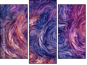 Abstract impressionism painting in Vincent Van Gogh style imitation. Art design background pattern for artistic creative printing production. Wall poster or canvas print template for interior decor. - Obraz trzyczęściowy, Tryptyk