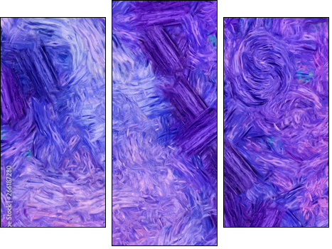 Abstract texture background. Digital painting in Vincent Van Gogh style artwork. Hand drawn artistic pattern. Modern art. Good for printed pictures, postcards, posters or wallpapers and textile print. - Obraz trzyczęściowy, Tryptyk