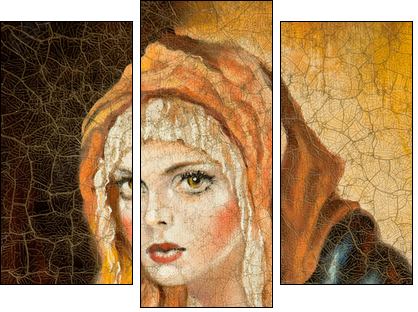 The Madonna drawn by me by oil on canvas (fragment)  - Obraz trzyczęściowy, Tryptyk