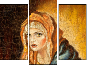 The Madonna drawn by me by oil on canvas  - Obraz trzyczęściowy, Tryptyk
