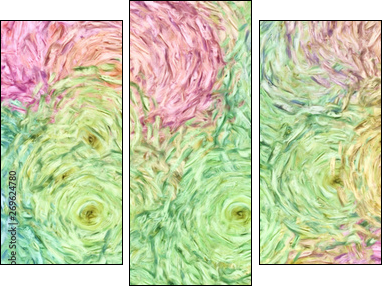 Abstract painting impressionism wall art print example with oil imitation in Vincent Van Gogh style. Artistic contemporary design decor elements. Pop modern abstraction with vibrant bright strokes. - Obraz trzyczęściowy, Tryptyk