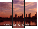 Zachód słońca w Cityscape Dubaj
 - Obraz trzyczęściowy, Tryptyk