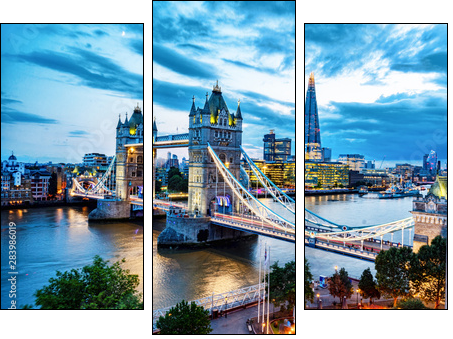 Tower Bridge In London - Obraz trzyczęściowy, Tryptyk