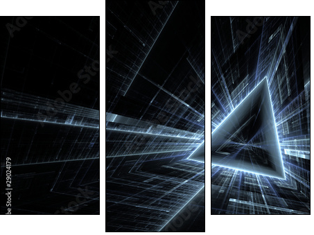 Geometria – trójkąt w niebieskiej poświacie
 - Obraz trzyczęściowy, Tryptyk