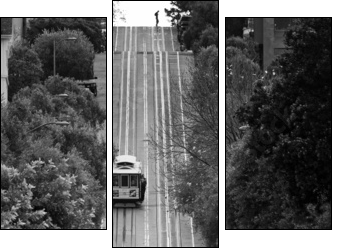 San Francisco Street Cars  - Obraz trzyczęściowy, Tryptyk