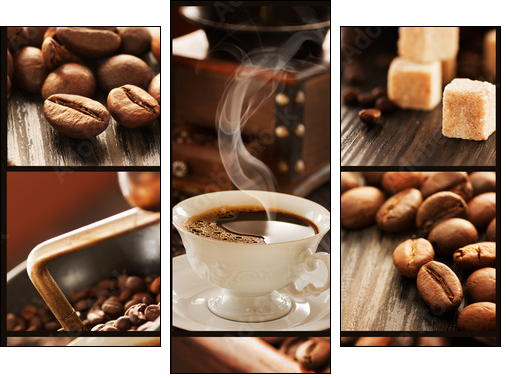 Kawa  - aromatyczny collage
 - Obraz trzyczęściowy, Tryptyk