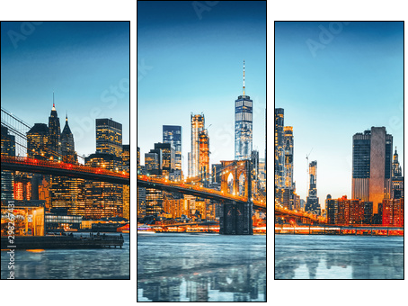 Mostem prosto na Manhattan - Obraz trzyczęściowy, Tryptyk