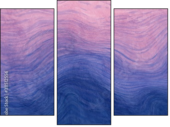Abstract paint purple and blue with wavy brush stroke lines texture for backgrounds. - Obraz trzyczęściowy, Tryptyk