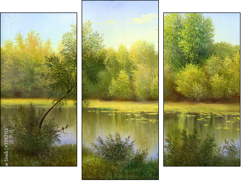 Wood lake  - Obraz trzyczęściowy, Tryptyk