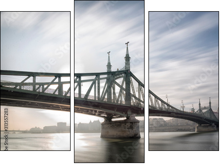 bridge in budapest - Obraz trzyczęściowy, Tryptyk