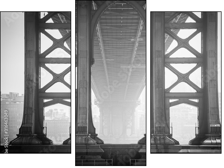 Under the Bridge - Brooklyn - Obraz trzyczęściowy, Tryptyk