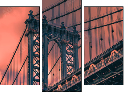 Manhattan bridge - Obraz trzyczęściowy, Tryptyk