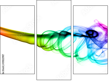 Abstract fume pattern on white  - Obraz trzyczęściowy, Tryptyk