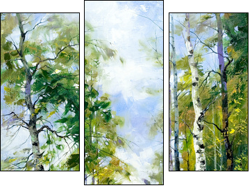 Wood road  - Obraz trzyczęściowy, Tryptyk