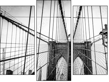 brooklyn bridge in new york - Obraz trzyczęściowy, Tryptyk