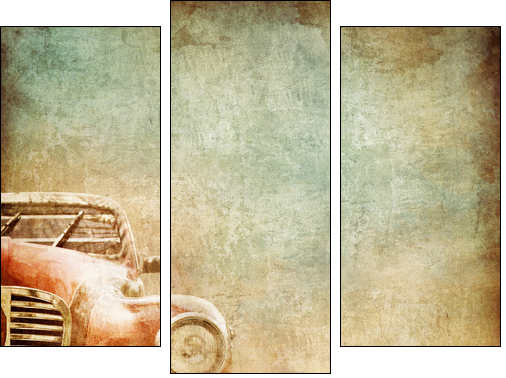 Bardzo stary samochód – retro portret
 - Obraz trzyczęściowy, Tryptyk