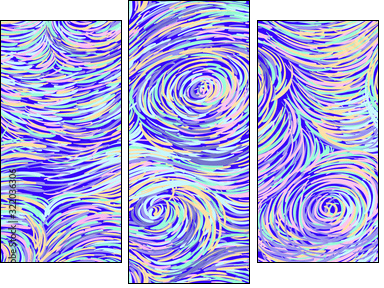 Hand drawn seamless background in impressionism style. Soft colors, perfect seamless texture - Obraz trzyczęściowy, Tryptyk