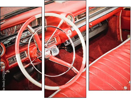 Klasyczny samochód – czerwona tapicerka
 - Obraz trzyczęściowy, Tryptyk
