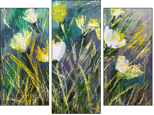 Wild flowers  - Obraz trzyczęściowy, Tryptyk