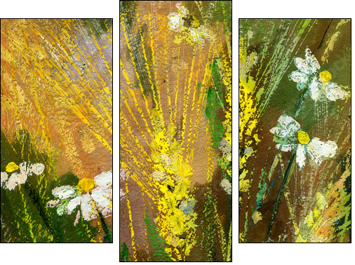 Wild flowers  - Obraz trzyczęściowy, Tryptyk