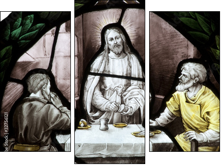 Last supper stained glass  - Obraz trzyczęściowy, Tryptyk