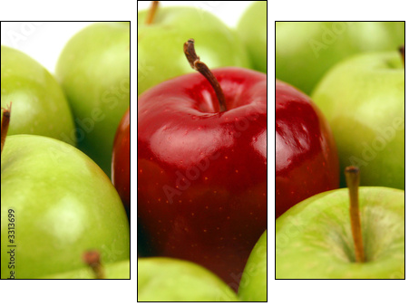 Zielone jabłka i czerwony rodzynek
 - Obraz trzyczęściowy, Tryptyk