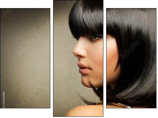 Beautiful Brunette. Egyptian Style. Hairstyle  - Obraz trzyczęściowy, Tryptyk