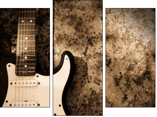 Grunge guitar  - Obraz trzyczęściowy, Tryptyk