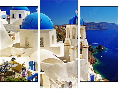 Santorini w bieli i błękicie
 - Obraz trzyczęściowy, Tryptyk