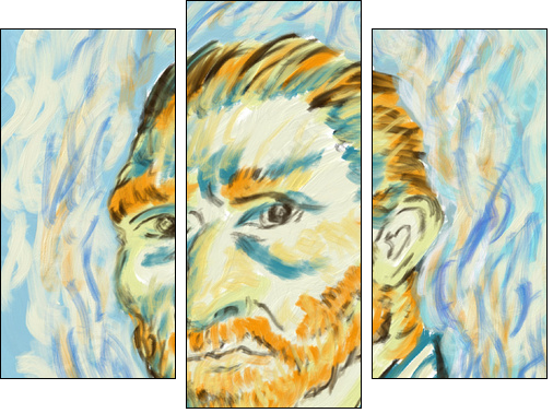 Cute Van Gogh Painting in Adobe Fresco - Obraz trzyczęściowy, Tryptyk