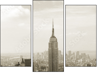 Manhattan – vintage panorama w sepii
 - Obraz trzyczęściowy, Tryptyk