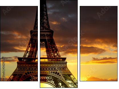 Eiffel tower, Paris  - Obraz trzyczęściowy, Tryptyk