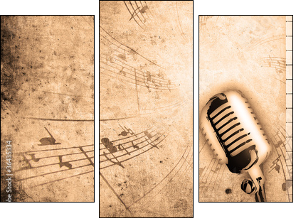 dirty music background  - Obraz trzyczęściowy, Tryptyk