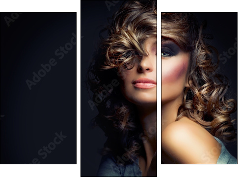 Fashion Beauty Portrait. Sexy Girl  - Obraz trzyczęściowy, Tryptyk