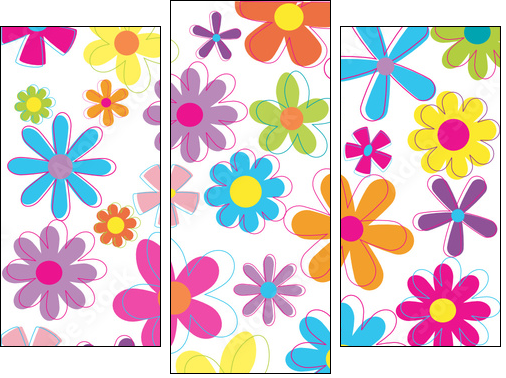 Kwiaty kolorami malowane
 - Obraz trzyczęściowy, Tryptyk