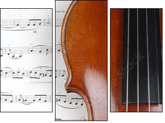 Geige mit Noten  - Obraz trzyczęściowy, Tryptyk