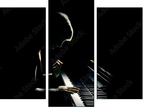 Piano playing pianist concert. Classical music  - Obraz trzyczęściowy, Tryptyk