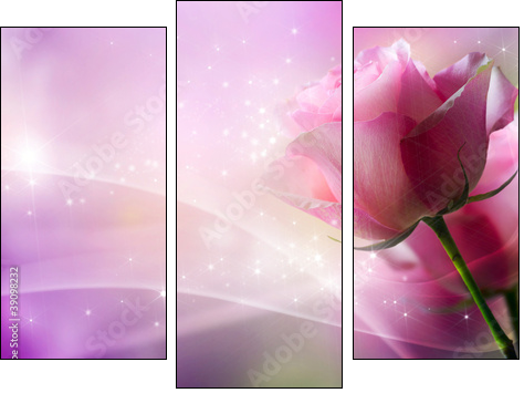 Roses Art Design. Invitation Card  - Obraz trzyczęściowy, Tryptyk