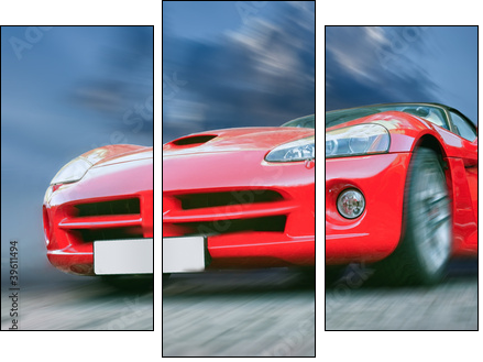 sports car  - Obraz trzyczęściowy, Tryptyk