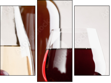 wine and grape, abstract still life  - Obraz trzyczęściowy, Tryptyk