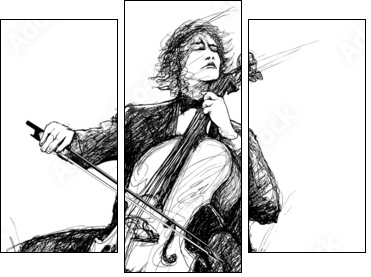 violoncellist  - Obraz trzyczęściowy, Tryptyk