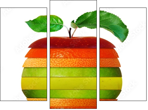 Owoc o wielu smakach - kolorowa kompozycja - Obraz trzyczęściowy, Tryptyk
