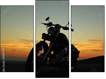 motorbike sunset  - Obraz trzyczęściowy, Tryptyk