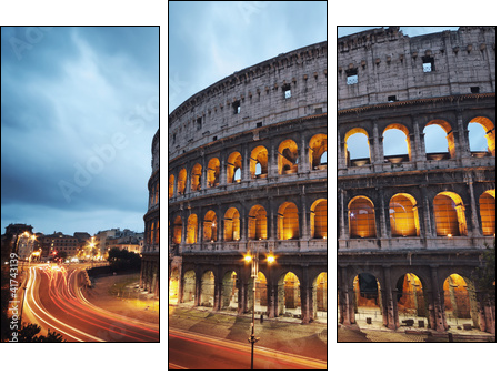 Coliseum at night. Rome - Italy  - Obraz trzyczęściowy, Tryptyk